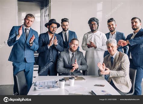 Multiracial Group Of Business Team Consisting Of Men Only With