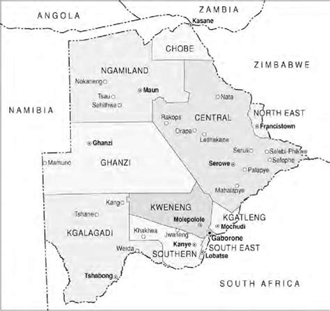 Printable Political Map Of Botswana Free Download And Print For You