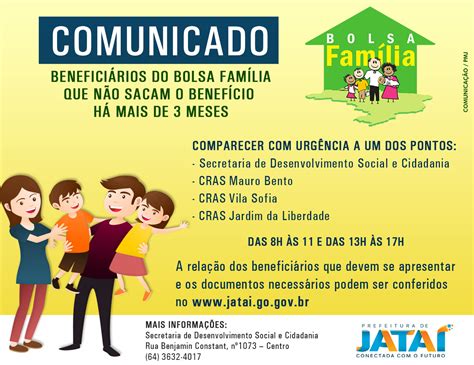 Comunicado Aos Beneficiários Do Bolsa Família Prefeitura De Jataí