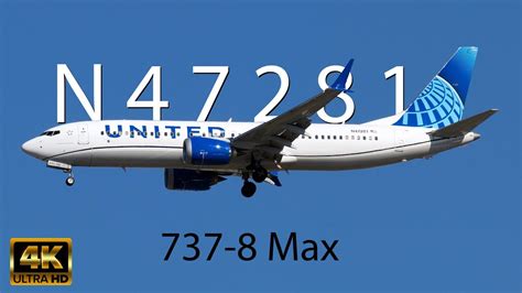 4K 2022 United Airlines 737 8 MAX N47281 Delivery Paine Field