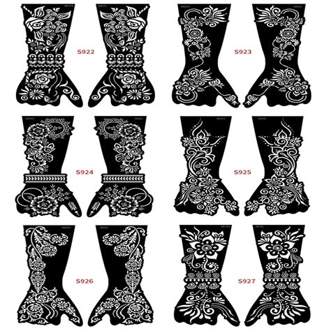 New Indian Henna Rose Lace Flower Tattoo Stencil Women Diy Body Legs