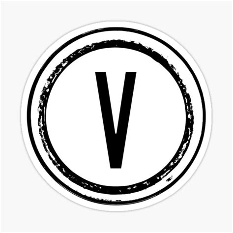 Letter V Stamp Sticker By Fangirlfuel Redbubble