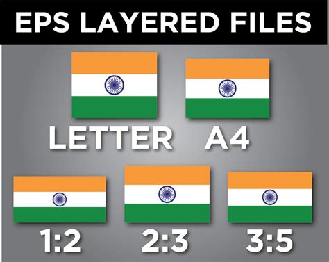 INDIA Flag EPS Vector Digital Download Various Sizes A4, Letter ...