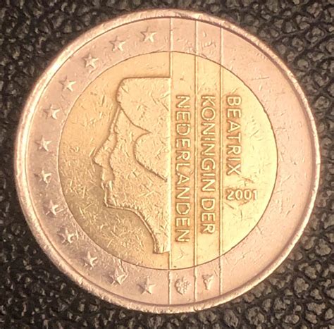 Moneda 2 euros Países Bajos 2001 BEATRIX KONINGIN der NEDERLANDEN