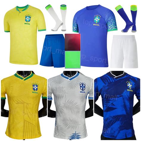 Brazil National Team Yellow Soccer Jersey 22 Mens And Kids Sizes ...