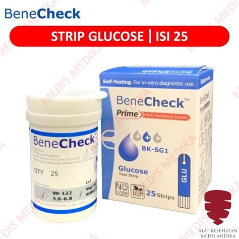 Jual Strip Glucose Isi Benecheck Test Cek Gula Darah Bene Check