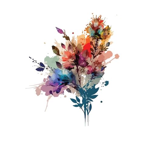 Premium Vector | Watercolor colorful flower vector