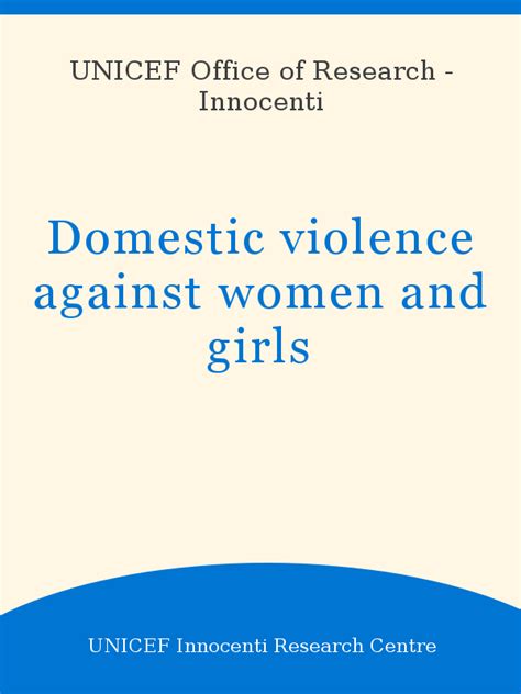 Domestic Violence Against Women And Girls