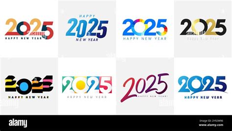 Big Set Of Colorful 2025 Number Design Template Premium 2025 New Year