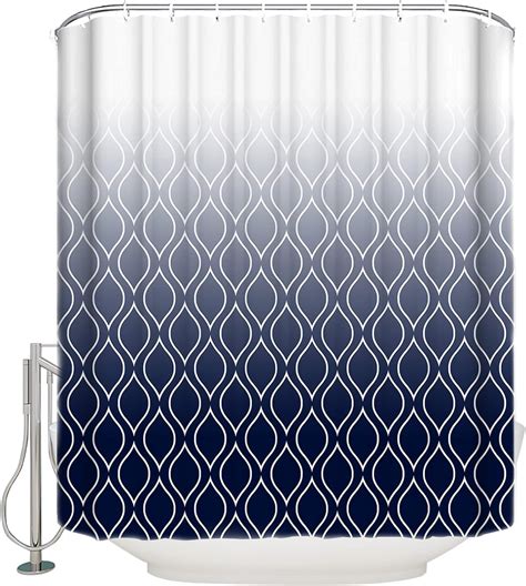 Bedsweet Shower Curtain Set Morocco Ombre Geometry Blue 72 X 84 Inches Fabric Extra