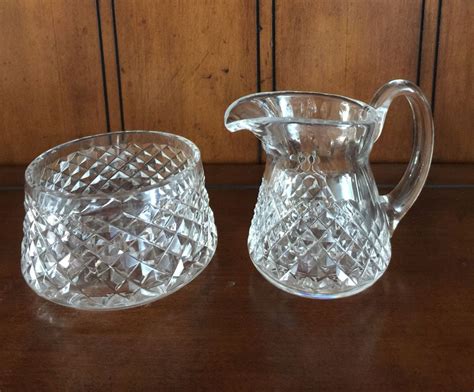 Vintage Waterford Cut Crystal Cream And Sugar Set Alana Pattern Circa 1970s Etsy