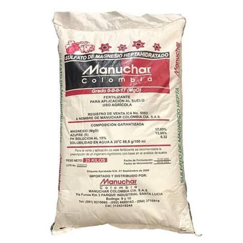 Fertilizante Sulfato De Magnesio X 25 Kg Croper