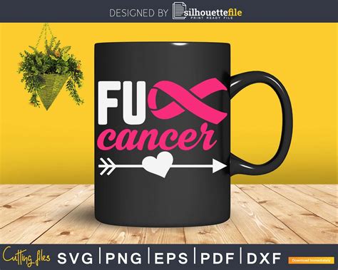 Fuck Cancer Survivor Breast Cancer Awareness Svg Png Digital Silhouettefile