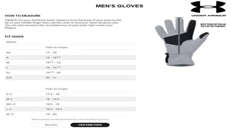 Under Armour Gloves Size Chart: Finding the Perfect Fit – SizeChartly