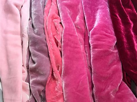 Big Pink Sample Set Hand Dyed Silk Velvet 14 Yard X 45 Each