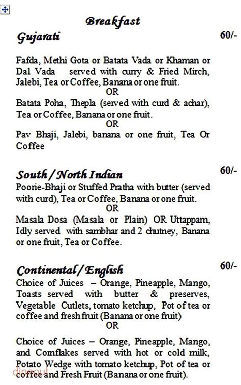 Menu of Gujarat Bhawan Restaurant, Opposite Tamil Nadu Bhawan ...