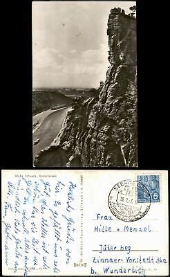 Ansichtskarte Rathen Basteifelsen Sächsische Schweiz 1957 eBay