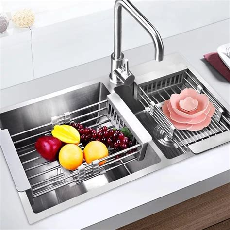 Retractable Kitchen Sink Water Basket Stainless Steel Thickened