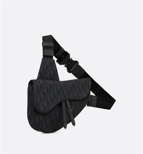 Saddle Bag Black Dior Oblique Jacquard Dior