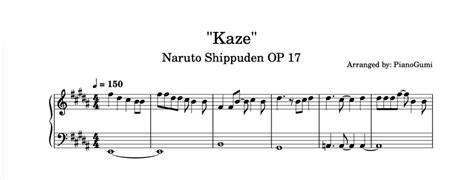 Naruto Shippuden OP 17 Kaze EASY Piano Sheet Music