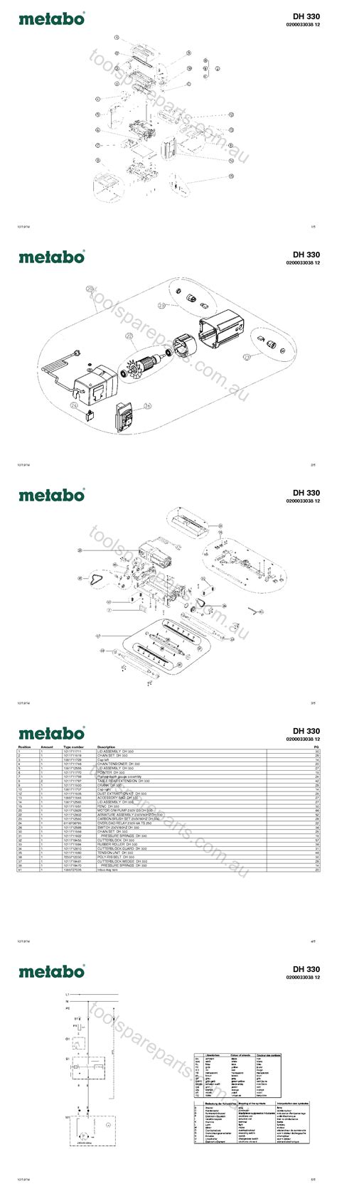 Metabo Dh 330 0200033038 12 Spare Parts