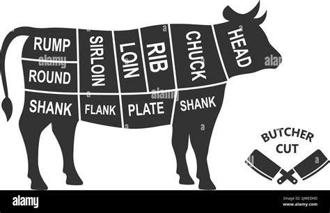 Cow Scheme Cuts Butcher Diagram Poster Meat Diagram Scheme Illustration Cuts Of Bull Meat