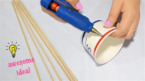 Best Reuse Idea With Paper Cup And Bamboo Skewer How To Recycle Paper