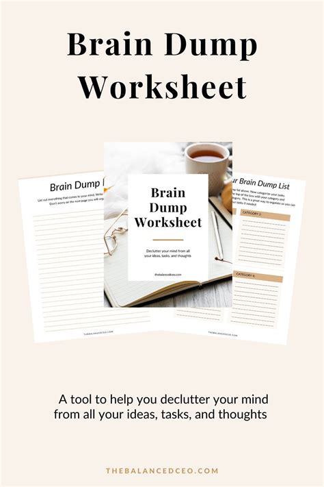 Printable Brain Dump Worksheet Brain Dump Declutter Your Mind