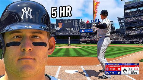 MLB The Show 23 RIZZO 5 At Bats 5 Home Runs Yankees Vs Cubs