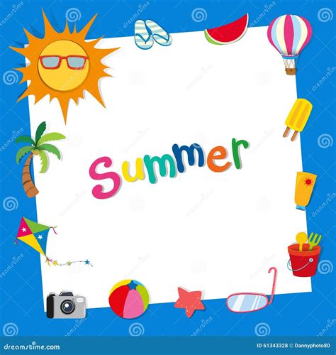 Border Design With Summer Theme Stock Vector Image 61343328