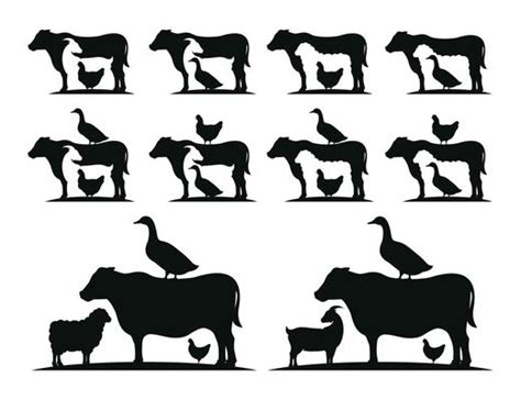 Farm Animals Silhouette Vector Art Icons And Graphics For Free Download