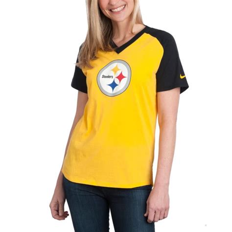 Pittsburgh Steelers Nike Women S Short Sleeve V Neck Top