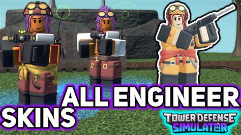 Easter Update All Engineer Skins Tower Defense Simulator Youtube