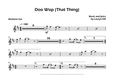 Doo Wop That Thing Arr David Lartey Sheet Music Lauryn Hill