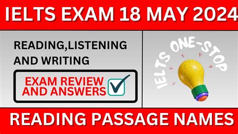 18 May Ielts Reading And Listening Answers 18 May 2024 Ielts Exam