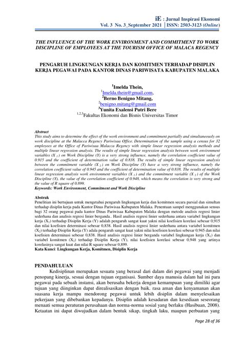 PDF PENGARUH LINGKUNGAN KERJA DAN KOMITMEN TERHADAP DISIPLIN KERJA