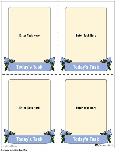 Bouquet And Announcement Task Card Design Storyboard