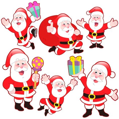 Premium Vector Cute Cartoon Santa Claus Collection