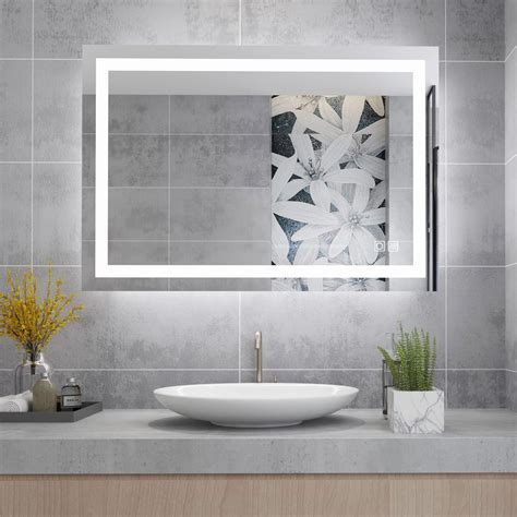 Miqu Bathroom Mirror 600 X 800 Mm Illuminated Large Wall Mounted Vanity Led Mirror With Light