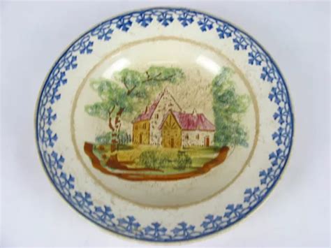 PLAT GRANDE assiette ancienne en faïence de Longwy XIXe EUR 25 00