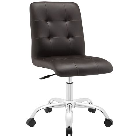 Modern Contemporary Office Chair, Brown Faux Leather - Walmart.com