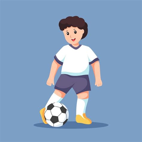 Ilustração de design de personagem de jogador de futebol de menino