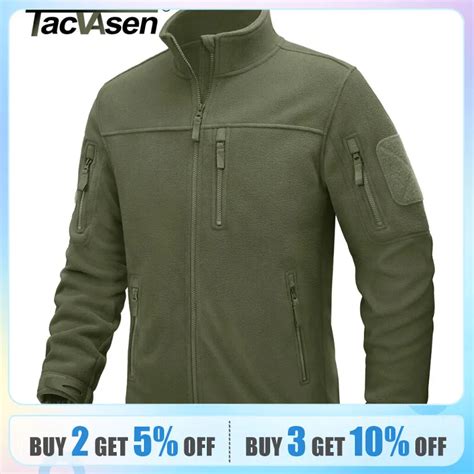 TACVASEN Jaket Hiking Ritsleting Penuh Mantel Jaket Bulu Kemah Luar