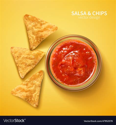 Salsa and tortilla chips Royalty Free Vector Image