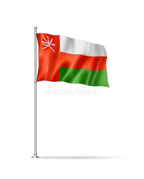 Oman Flag Isolated On White Stock Illustration Illustration Of Nation