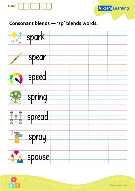 Download Consonant Blends — ‘sp Blend Words Worksheets