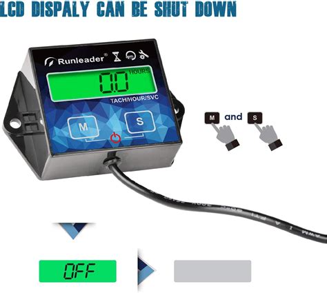 Runleader Medidor de hora de retroiluminación Tacómetro recordatorio de