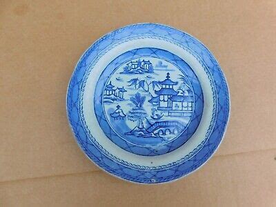 ANTIQUE CHINESE HAND Painted Blue White Porcelain Plate 7 1 4 30 53