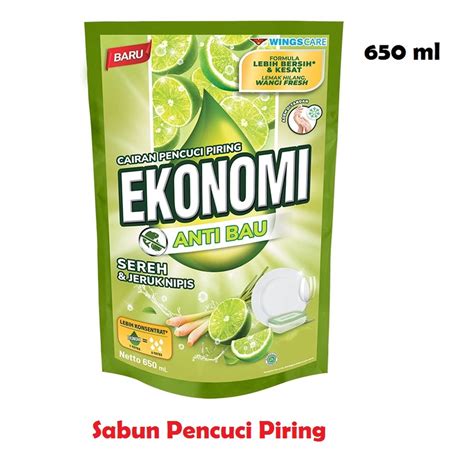 Jual EKONOMI Sabun Cuci Piring Sereh Dan Jeruk Nipis Power Liquid Pouch