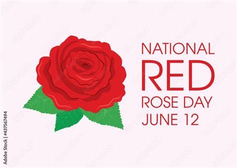 National Red Rose Day vector. Red rose one flower icon vector ...